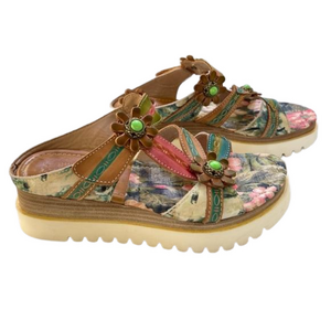 L'Artiste by Spring Step Beluga Slide Platform Sandals Size 38 Sawtooth …